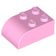 LEGO kocka 2x3 egyik oldala íves, világos rózsaszín (6215)